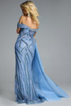 Jovani 44843 Tulle Beads Embroidery Off-Shoulder Straps Gown