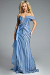 Jovani 44843 Tulle Beads Embroidery Off-Shoulder Straps Gown