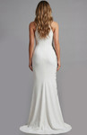 Jovani 46403 Smooth Crepe Floral Beads Halter High Neck Gown