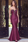 Jovani 48743 Crepe Crystal Sweetheart Neck Strapless Gown
