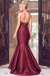 Jovani 48743 Crepe Crystal Sweetheart Neck Strapless Gown