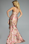 Jovani 42927 Metallic Jacquard Floral Print Strapless Gown