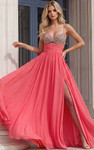 Jovani 49546 Chiffon Beaded Sweetheart Neck Sleeveless Gown