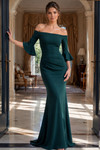 Jovani 51645 Off Shoulder Bell Sleeve Floor Length Gown