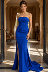 Jovani 51644 Straight Neckline Side Slit Strapless Gown