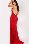 Jovani 40735 Beaded Halter V-Neck Sleeveless Fitted Gown