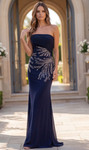 Jovani 52561 Chiffon Beaded Embellishment Strapless Gown