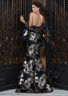 Jovani 52566 Metallic Jacquard Floral Pattern Strapless Gown