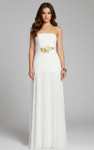 Jovani 47000 Pleated Chiffon Straight Neck Strapless Gown