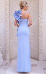 Jovani 51678 Crepe Asymmetric Neck One Shoulder Ruffle Gown