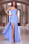 Jovani 53165 Draped Crepe Strapless High Slit Fitted Gown