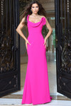 Jovani 45977 Crepe Draped Cowl Neck One Shoulder Fitted Gown