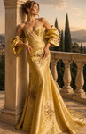 Jovani 49625 Floral Applique Sweetheart Neck Strapless Gown