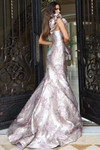 Jovani 49623 Jacquard Floral Print Rosette One-Shoulder Gown