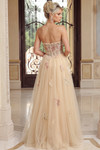 Jovani 49883 Tulle Floral Embroidered Strapless Ball Gown