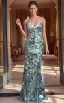 Jovani 49840 Floral Sequin Sweetheart Neck Strapless Gown