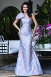 Jovani 49847 Metallic Jacquard Brocade One Shoulder Gown