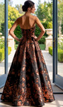 Jovani 47590 Jacquard Floral Brocade Strapless Ball Gown