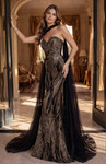 Jovani 48709 Chiffon Beaded Sweetheart Neck Strapless Gown
