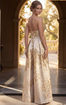 Jovani 46550 Jacquard Floral Brocade Strapless A-Line Gown