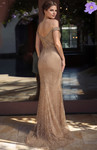Jovani 48137 Beaded Mesh Corset Off-Shoulder Sleeveless Gown