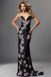 Jovani 49430 Jersey Floral Sweetheart Neck Strapless Dress