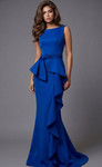Jovani 48193 Scuba High Jewel Neck Ruffle Sleeveless Gown
