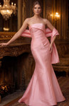 Jovani 49508 Satin Straight Neck Strapless Mermaid Gown