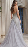 Jovani 49821 Floral High Neck Strapless Overskirt Dress
