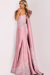 Jovani 45615 Metallic Jacquard Asymmetric One-Shoulder Gown
