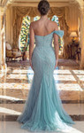 Jovani 50206 Beaded Sweetheart Neck Draped Off Shoulder Gown