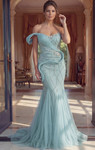 Jovani 50206 Beaded Sweetheart Neck Draped Off Shoulder Gown