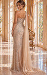 Jovani 50205 Tulle Beaded Embellished One Shoulder Gown