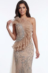 Jovani 50205 Tulle Beaded Embellished One Shoulder Gown