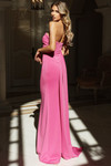 Jovani 50280 Crepe Draped Skirt Straight Neck Strapless Gown