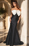 Jovani 49078 Satin Strapless Oversized Bow Fitted Gown