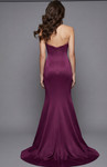 Jovani 47155 Crepe Lace Beaded Strapless Sheer Shawl Gown