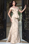 Jovani 47392 Brocade Off Shoulder Sleeves Sculpted Gown