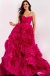Jovani 45495 Organza Floral Ruffles Strapless Ball Gown