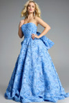 Jovani 44114 Jacquard Textured Strapless Oversized Bow Gown