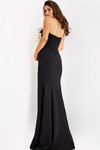 Jovani 45450 Stretch Crepe Dramatic 3D Floral Strapless Gown
