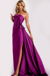 Jovani 44526 Stretch Satin Cascading Ruffled Strapless Gown