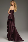 Jovani 43126 Satin Cascading Ruffle One-Shoulder Fitted Gown