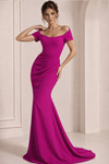 Jovani 43370 Stretch Crepe Off Shoulder Short Sleeves Gown