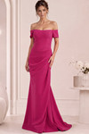 Jovani 43370 Stretch Crepe Off Shoulder Short Sleeves Gown