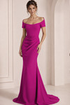 Jovani 43370 Stretch Crepe Off Shoulder Short Sleeves Gown