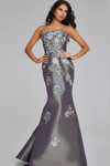 Jovani 39261 Satin Floral Embellishments Strapless Gown