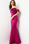 Jovani 38947 Ruched Tulle Off Shoulder Crinkle Fitted Gown