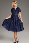 Jovani 39427 Lace V-Neck Short Sleeve Knee Length Dress