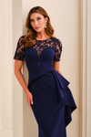 Cameron Blake by Mon Cheri CB451 Crepe Lace Stone Gown